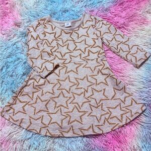 GAP Tan Star Long Sleeve Dress